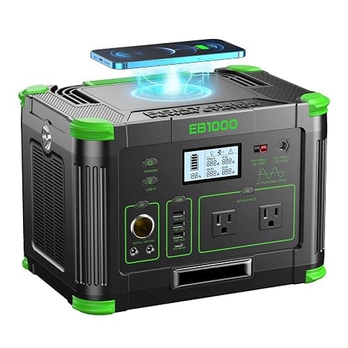 1000W Portable Power Station 999Wh Solar Generator for Outdoor Home | with 120V AC Outlet, 10-Port, PD 60W Fast Charging Backup Battery Pack Power Supply Camping Travel Emergency RV Van Hunting