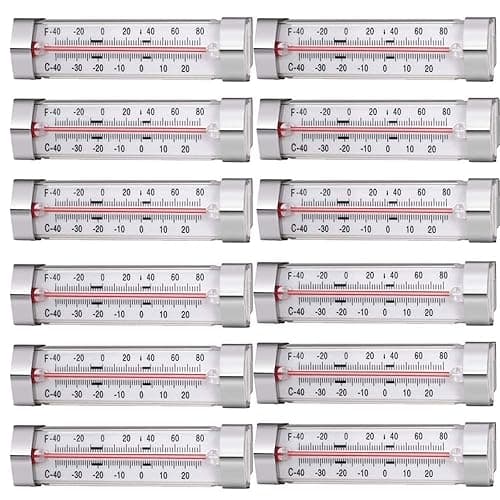 12 Pack Fridge Refrigerator Freezer Thermometer | 12-pack Thermometer material Plastics Stainless Steel Good quality Easy to install Cheap battery free easy food safe