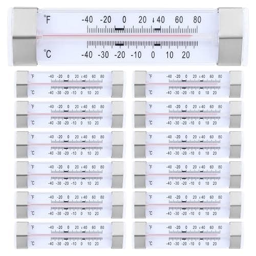 12 Pack Fridge Refrigerator Freezer Thermometer, Accurate Temperature Gauge for Home Kitchen Appliance Monitoring, Food Safety & Storage