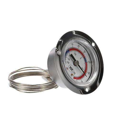 2" Dial Stainless Steel Flush Front Recessed Mount Refrigerator/Freezer Thermometer"