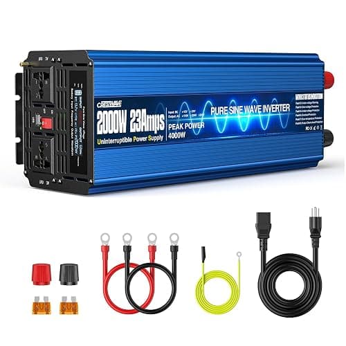 2000W Sump Pump Battery Backup System, Uninterruptible Power Source Inverter with 10ms Auto Switches for Continuous Sump Pump Operation, LCD Display 23A Fast Charging for Emergencies & Power Failures