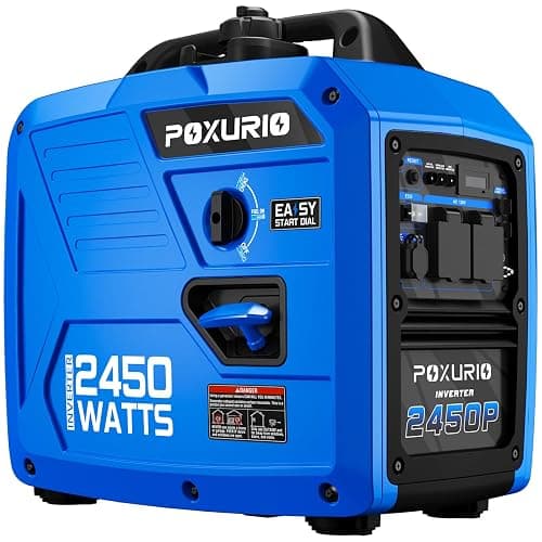 2450-Watt Portable Inverter Generator for Home Use, Super Quiet Small 120V Gas Generator for Camping, 1.6 Gallon Gas Tank for 8.3 Hours Use, EPA Compliant