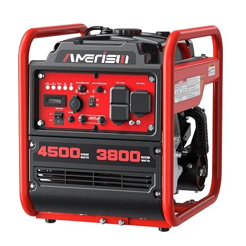 AMERISUN 4500W Open Frame Inverter Generator, 3800 Running Watts Portable Gas Generator with CO Alert, 30A RV Outlet, Parallel Ready, Eco Mode, 223cc Engine for Home Backup, Camping & Emergency
