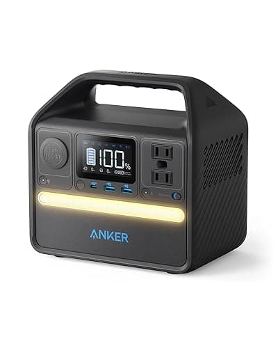 Anker 521 Portable Power Station Upgraded with LiFePO4 Battery, 256Wh 6-Port PowerHouse, 300W (Peak 600W) Solar Generator (Solar Panel Optional), 2 AC Outlets, 60W USB-C PD Output, Outdoor Generator | 6-Port PowerHouse,2 AC outlets, 60W USB-C PD, solar panel optional, for outdoor camping and emergencies