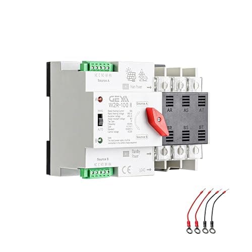 Automatic Transfer Switch Three Phase ATS 100A 220V Power Transfer Switch Din Rail Mounted Controller Electrical Type(3P-100A-AC220V)