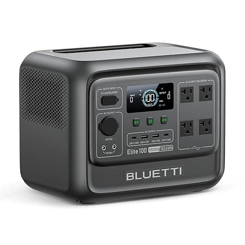 BLUETTI Elite 100 V2 Portable Power Station, 1024Wh LFP Battery Backup w/ 4 1800W AC Ports (3600W Surge), 35% Smaller, Fast Charge and UPS Solar Generator for Camping, Road Trip, Outages, Home Backup