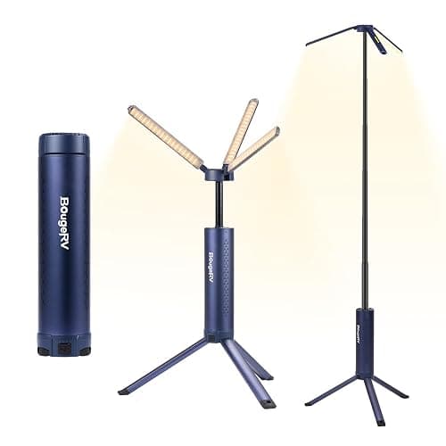 BougeRV Telescopic Camping Light, 15600mAh Rechargeable Lantern, Portable Camping Light, 1000x3 Lumens Rotatable Camping Light for Tent, Emergency, Outdoor, IPX5 Water Resistant, Blue(2026 New)