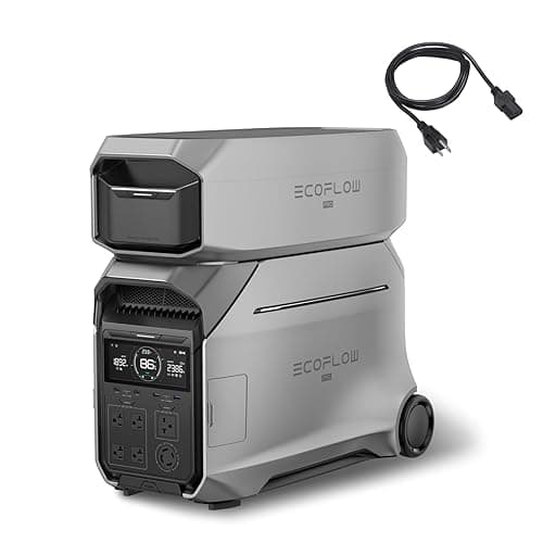 EF ECOFLOW 8kWh Portable Power Station: DELTA Pro 3 with AC Cable and Extra Battery, 120/240V 4000W AC Output, Solar Generator for Home Use, Camping, Emergencies, RVs, and Outdoor Generators