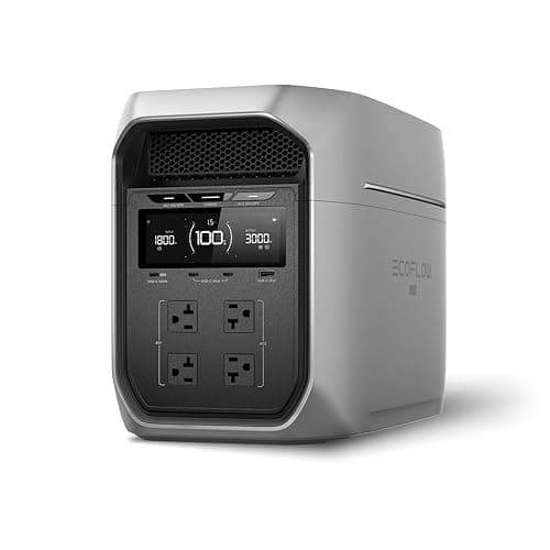 EF ECOFLOW Portable Power Station DELTA 3 Max Plus, 2048Wh LiFePO4 Battery, Solar Generator (Solar Panel Optional), 3000W Max Output, Fast 0–80% Recharge in 64mins, Reliable Home Backup & RV Camping