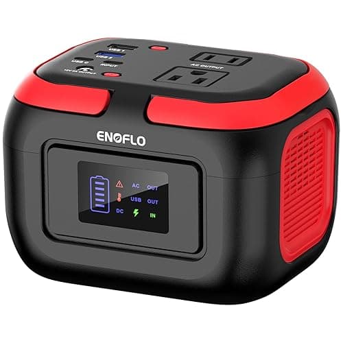 ENOFLO Portable Power Station, 97.68Wh Solar Generator | Lithium Battery Power with 110V AC 120W Peak Socket/DC/USB QC3.0/LED Light for Outdoor Indoor Use Trip Home Backup Emergency