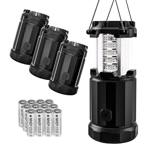 Etekcity Camping Lantern Battery Powered LED for Power Outages, Emergency Light for Hurricane Supplies Survival Kits, Operated Lamp, Camping Gear Accessories Essentials, 2 Pack