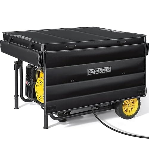GenArmor Generator Covers While Running, 100% Waterproof Heavy Duty Tarps Generator Tent, Portable Outdoor Generator Enclosure for Most 4000w~13000w Generators, Black, Standard