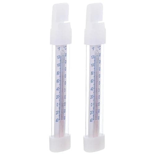 HOMSFOU 2pcs Refrigerator Thermometer Glass Food Temperature Gauge for Freezer Fridge with High Precision Sensor Suitable for Home Kitchen and Commercial Refrigeration Use