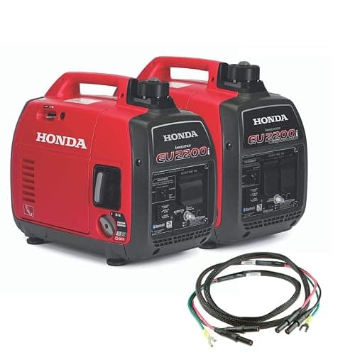 Honda EU2200iTAG 2200W 120V Portable CO-Minder Inverter Generator Bundle with Parallel Cables