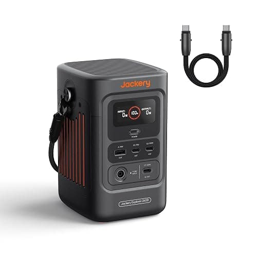 Jackery Explorer 240D Power Bank, 80,000mAh LiFePO4 Battery Portable Power Station, 200W DC Output,1-Hour Fast Charging, Compact for Outdoor Camping, Travel, Emergencies