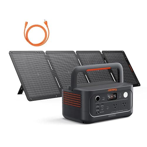 Jackery Explorer 500 v2 Portable Power Station with 100W Solar Panel, 512Wh LiFePO4 Battery, 500W AC (1000W Surge), Solar Generator for Camping, Home Backup, UPS, 14 lbs Lightweight(AC Cable Included)