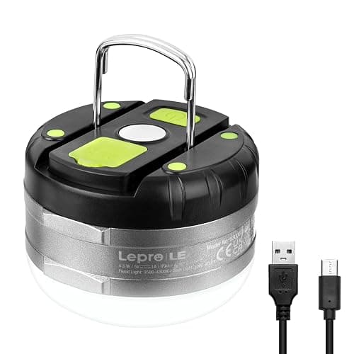 LE LED Camping Lantern Rechargeable, 410LM, 5 Light Modes, Power Bank, Waterproof, Mini Flashlight with Magnetic Base for Hurricane Emergency, Outdoor, Hiking, Home and Car