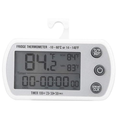 LED Digital Waterproof Refrigerator Fridge Freezer Thermometer, ℃/℉ Temperature Fridge Freezer Alarm for Kitchen, Home, Restaurants
