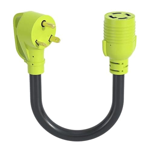 NEMA TT-30P to L14-30R RV Generator Adapter,30 Amp 3 Prong to 4 Prong Adapter,Generator Transfer Switch Adapter Cord,Outdoor Generator Power Cord,STW 10 AWG(1.5FT)