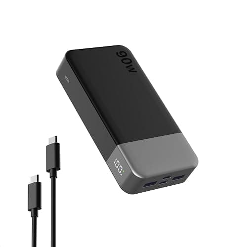 NOBIS Portable Charger 20000mAh 90W Laptop Power Bank | 2C+2A USB-C Fast Charging Battery Pack with LED Display for Laptops, Tablets, Steam Deck & Phones