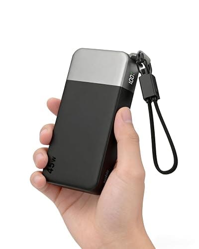 NOBIS Portable Charger, 45W 20000mAh Power Bank with Detachable USBC Cable | Fast Charging Battery Pack, 2 USB-C (in/out) & 2 USB-A, Digital Display, Small Current Mode, for Phone 17 S25