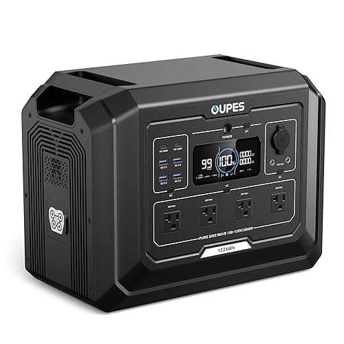 OUPES Mega 1 Portable Power Station 2000W (Surge 4500W), 1024Wh LiFePO4 Battery Generator, Expandable to 5kWh, UPS, for Home Backup Power, Camping, Road Trips