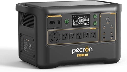 PECRON Portable Power Station F3000LFP, 3072Wh Solar Generator, 3600W LiFePO4 Battery Home Backup, Fast Charging Power Station Expand Capacity to 10752Wh, Solar Generators for Home Use, Camping, RV