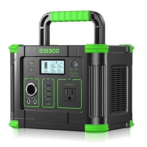 Portable Power Station 330W, GRECELL 288.6Wh Solar Generator with 60W USB-C PD Output, 120V Pure Sine Wave AC Outlet Backup Lithium Battery for Outdoors Camping Travel Home Blackout