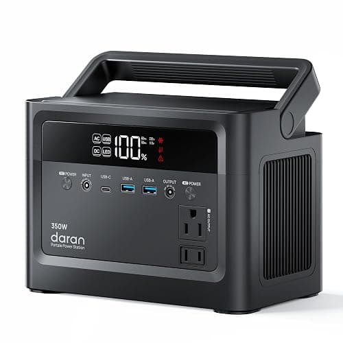 Portable Power Station 350W, 230.4Wh Power Bank LiFePO4 Battery 110V Pure Sine Wave AC Outlet with PD Fast Charging, Solar Generator for Camping, Emergency, Laptop, RV, Off-Grid Living (Surge 700W)