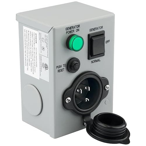 RVMATE 15 Amp Generator Transfer Switch with Circuit Breaker, 120V | ETL Certificated Manual Generator Transfer Switch for Indoor.