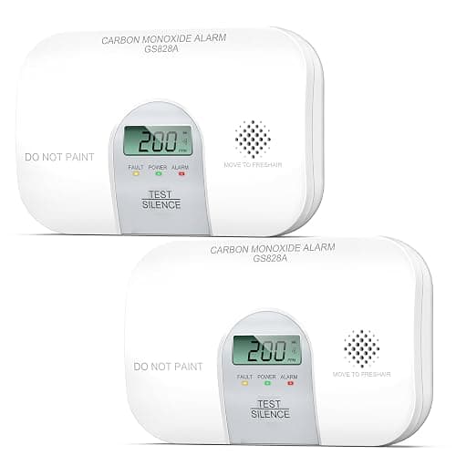 Siterwell Carbon Monoxide Detectors,7 Year Product Life Portable Carbon Monoxide Detector with LCD Digital Display and Sound Warning, ETL Listed, Travel Carbon Monoxide Detector for Home, 2-Pack