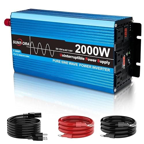 Sump Pump Battery Backup System, 2000W, Automatically Shifts to Inverter Power Ensuring Uninterrupted Operation, Essential for Basement Protection Emergency and Power Outage, Pure Sine Wave Output UPS