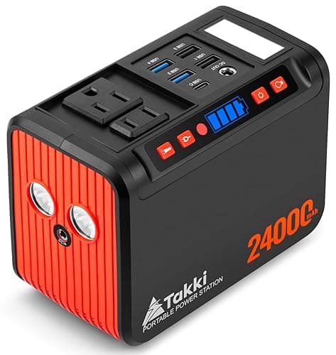 Takki 88.8Wh Portable Power Station Peak 120W Lithium Battery Small Generator Power Bank with 110V AC Outlet Battery Backup for Camping Home Use Emergency(Solar Panel Optional)