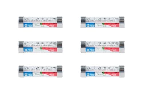 Taylor Freezer & Refrigerator Kitchen Thermometer, 6 Count