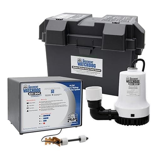 The Basement Watchdog Big Dog CONNECT Battery Backup Sump Pump System w/Copper-Wound Motor, 3,500 GPH (BWD12-120C); WiFi-Capable w/Add-on Module
