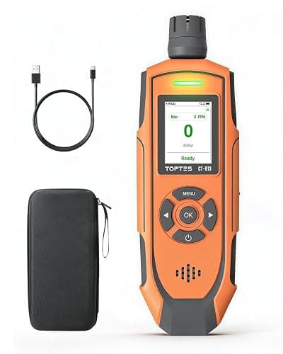 TOPTES CT-913 Portable Carbon Monoxide Detector, Rechargeable CO Detector with Upgraded Sensor, TFT Color Display with Triple Alarms, 0-1000PPM for Camping, Travel, Industrial & Professional Use