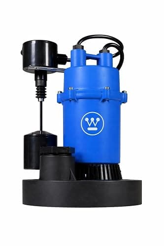 Westinghouse 1/2 HP Sump Pump, 69 GPM Automatic Vertical Float Switch | Automatic Vertical Float Switch, 4,100 GPH Performance & Top Suction Design to Help Reduce Clogs and Airlocks