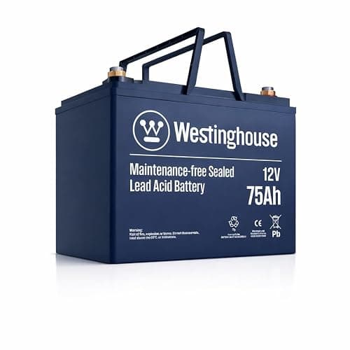 Westinghouse Sump Pump Backup Battery 12V 75Ah AGM Maintenance-Free Battery | Compatible with most 12V battery backup sump pump systems for reliable replacement and emergency backup power