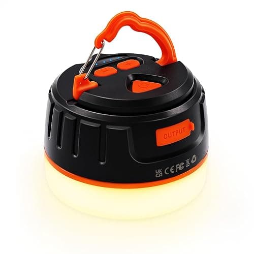 Yonktoo Camping Lantern Rechargeable, 300H Runtime, 6400mAh, IPX5 Waterproof Tent Light for Camping, Hiking, Power Outages, Home, Emergency - Standard Edition,Orange